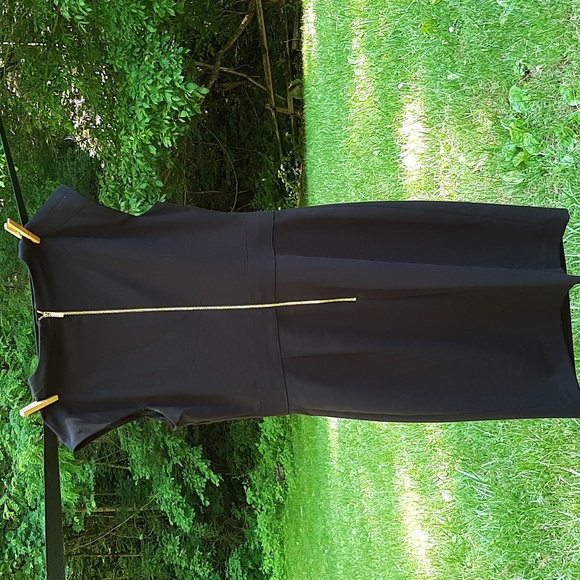 Black Calvin Klein business attire dress with gold buckle ladies size 6 - Picture 9 of 12